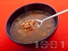 Рецепта Постна чорба / супа от леща и гъби манатарки (без запръжка)